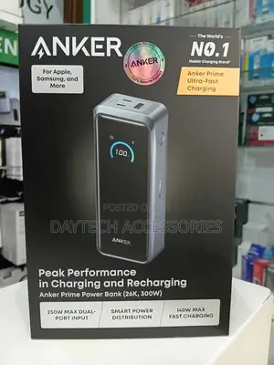 Anker Prime Power Bank 26,250mah 300w With LCD Screen - Black