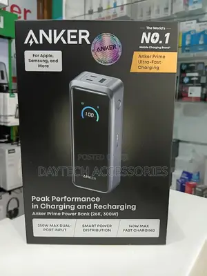 Anker Prime Power Bank 26,250mah 300w With LCD Screen - Black