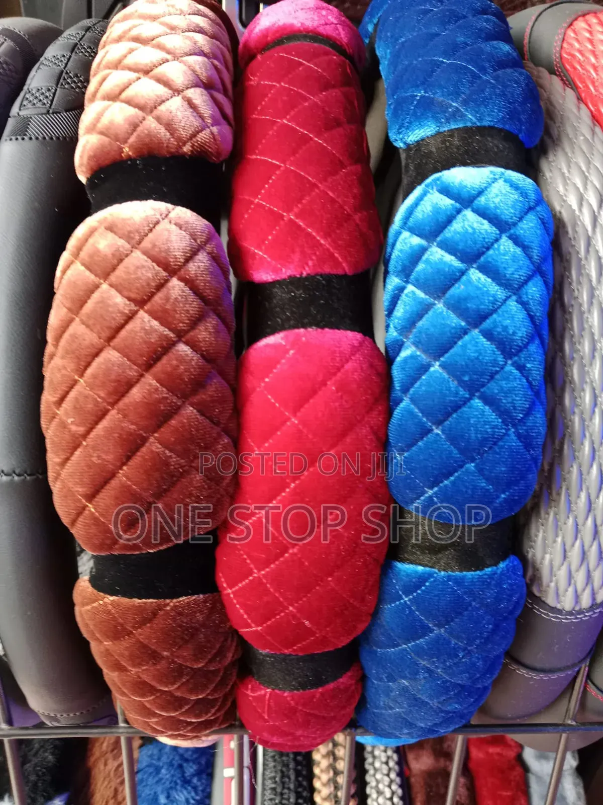 Leather Spongy Steering Wheel Cover