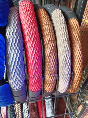 Colored Patches Leather Steering Wheel Cover