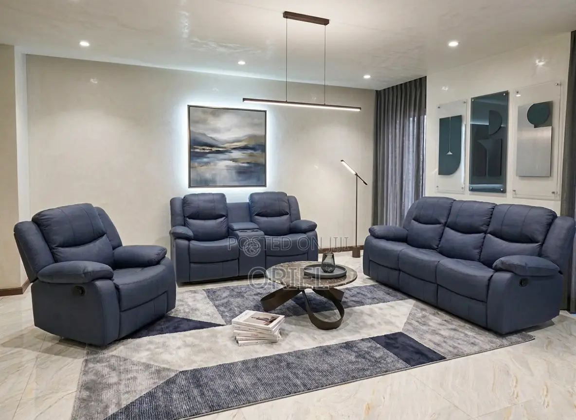 Office Sofa : 6-Seater Leather Reclining Executive Home/Office Sofaset