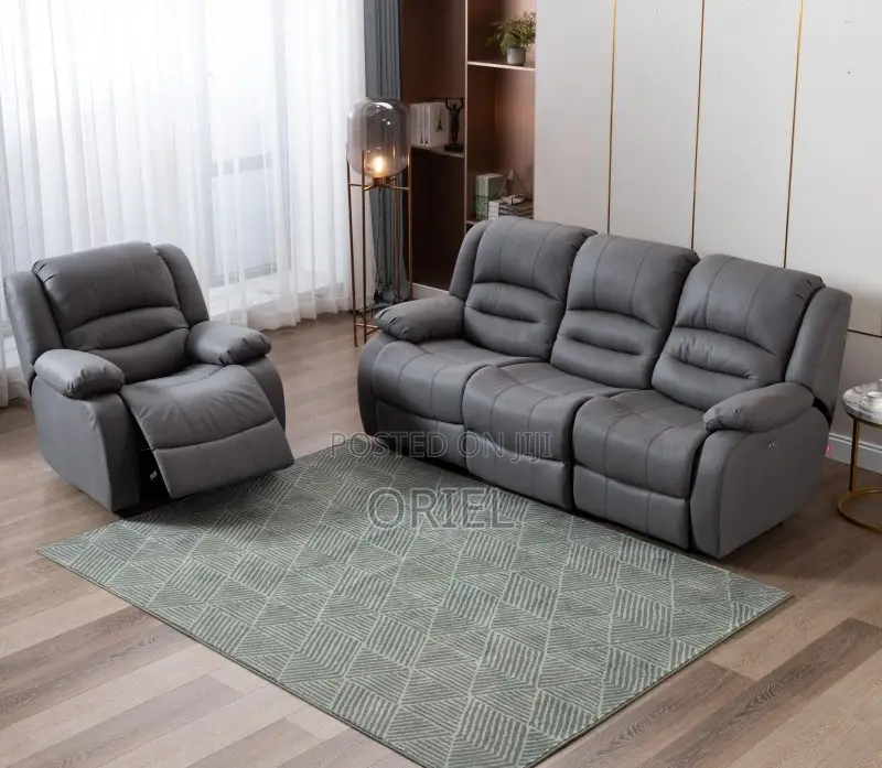 Office Sofa : 6-Seater Leather Reclining Executive Home/Office Sofaset