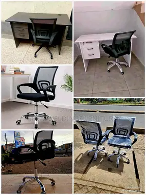 Eergonomic Mesh Office Chair With Vintage Office Desk