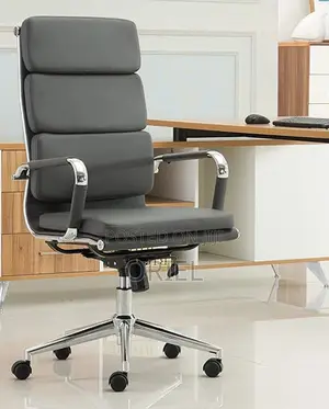 Office Chair : Ergonomic Black Pu Leather Executive Office Chair