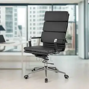 Office Chair : Ergonomic Black Pu Leather Executive Office Chair