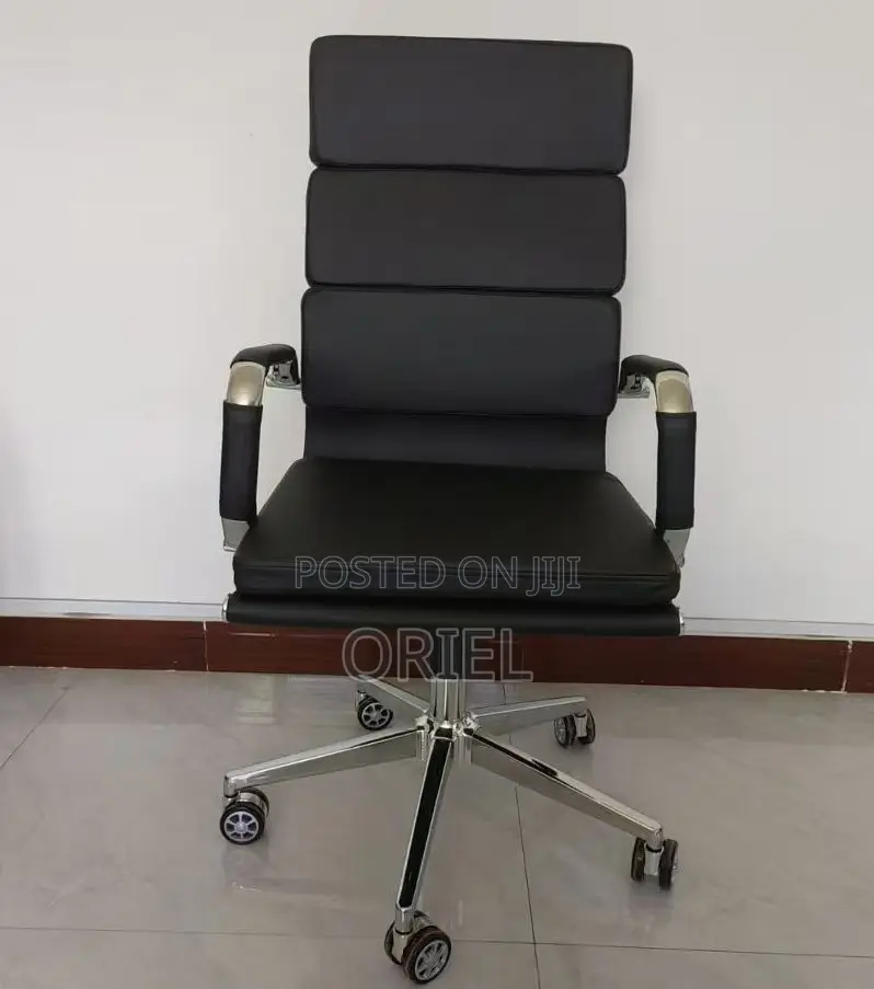 Office Chair : Ergonomic Black Pu Leather Executive Office Chair