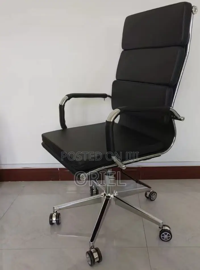 Office Chair : Ergonomic Black Pu Leather Executive Office Chair