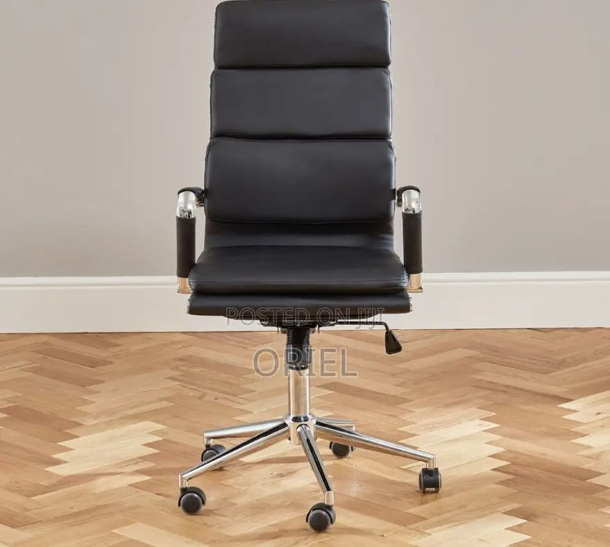 Office Chair : Ergonomic Black Pu Leather Executive Office Chair