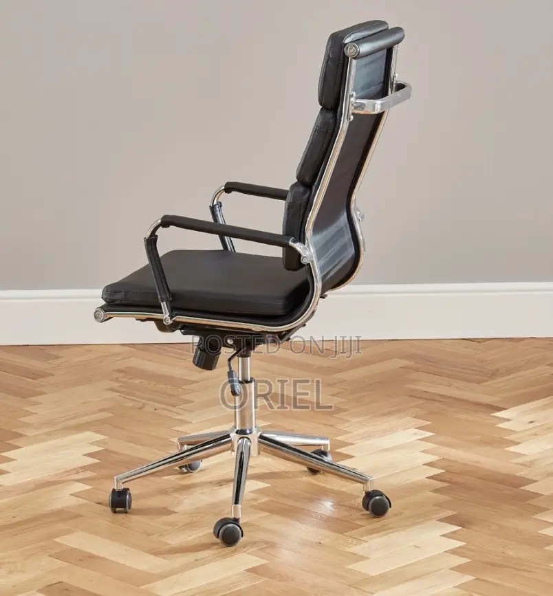 Office Chair : Ergonomic Black Pu Leather Executive Office Chair