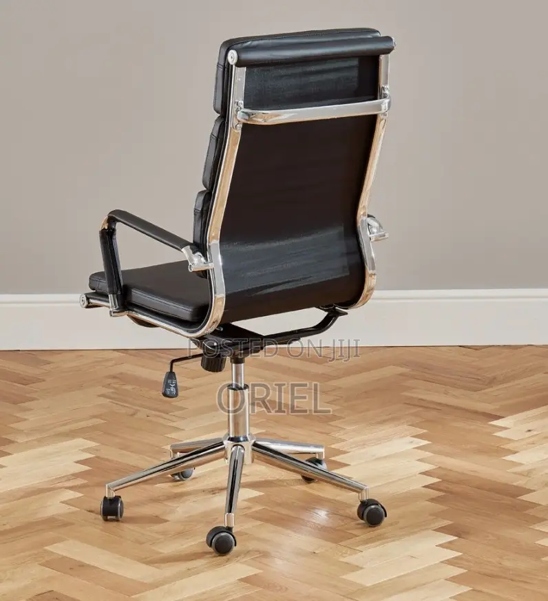 Office Chair : Ergonomic Black Pu Leather Executive Office Chair