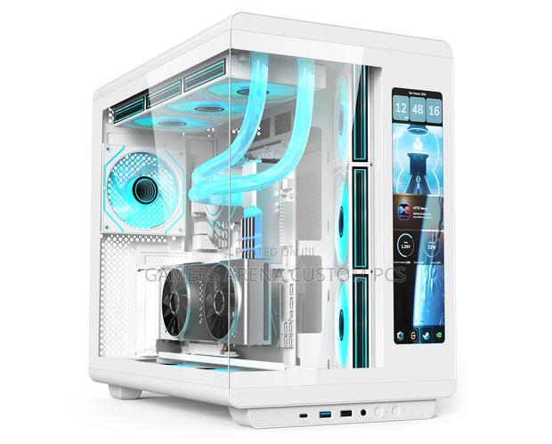 Soeyi U600 Dual Chamber Atx Mid Tower Gaming Pc Case 2. LCD White