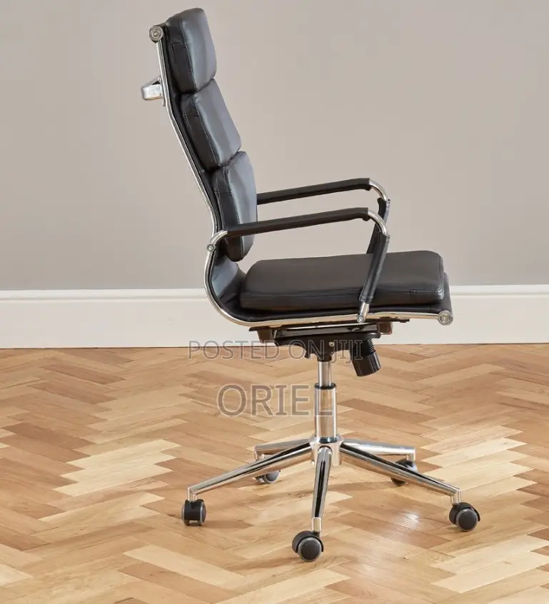 Office Chair : Ergonomic Black Pu Leather Executive Office Chair