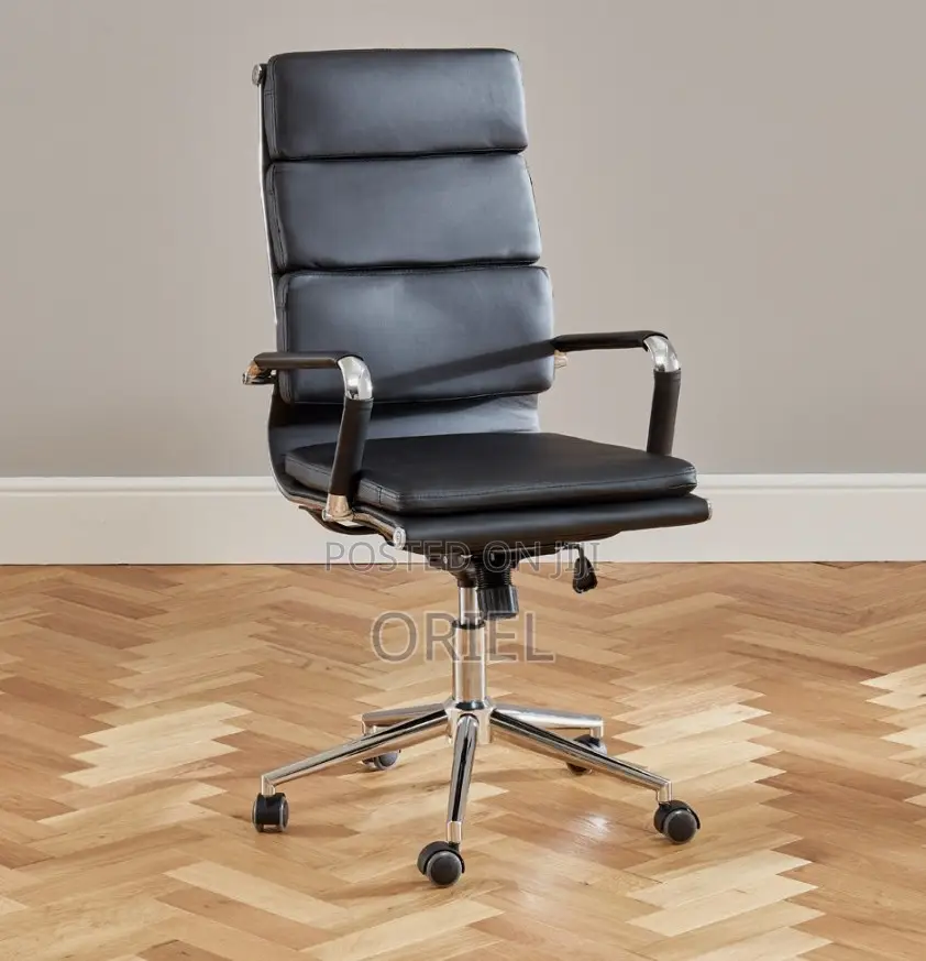 Office Chair : Ergonomic Black Pu Leather Executive Office Chair