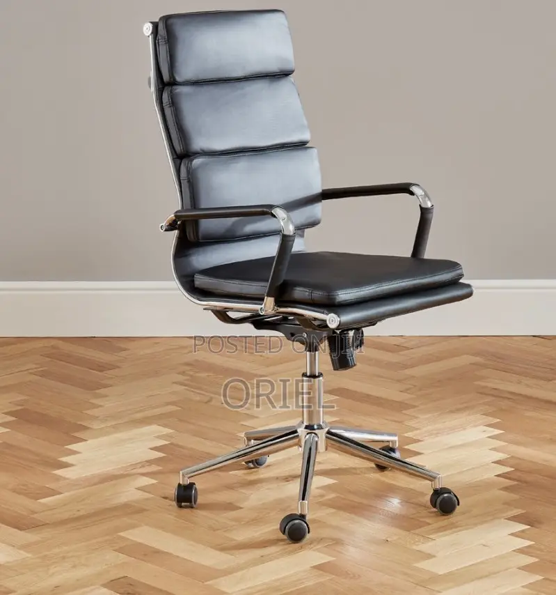 Office Chair : Ergonomic Black Pu Leather Executive Office Chair