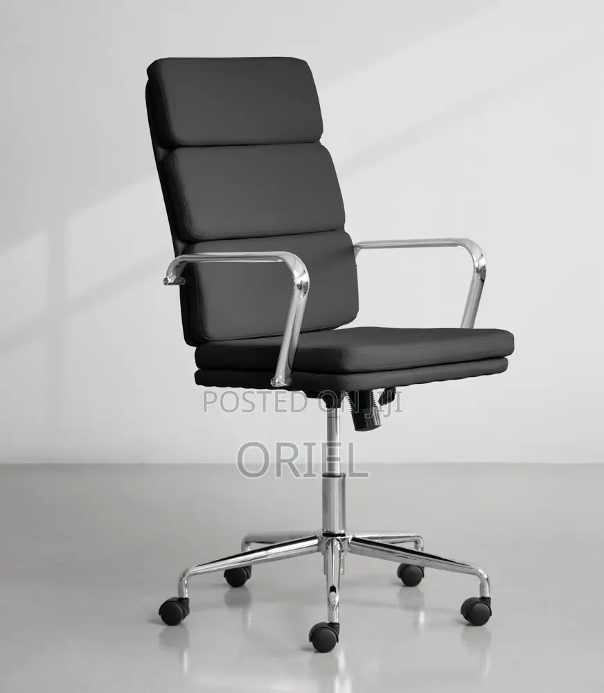 Office Chair : Ergonomic Black Pu Leather Executive Office Chair