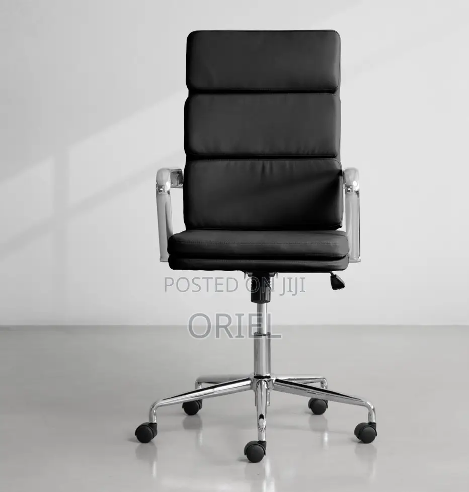 Office Chair : Ergonomic Black Pu Leather Executive Office Chair