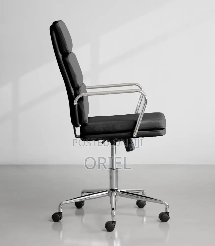 Office Chair : Ergonomic Black Pu Leather Executive Office Chair