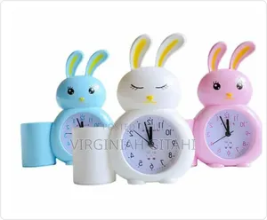 Pink Blue Cute Rabbit Alarm Clock