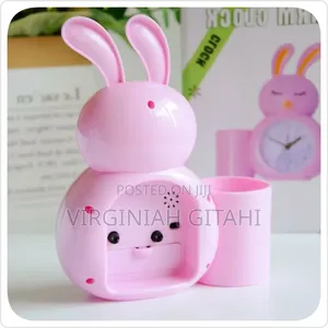 Pink Blue Cute Rabbit Alarm Clock