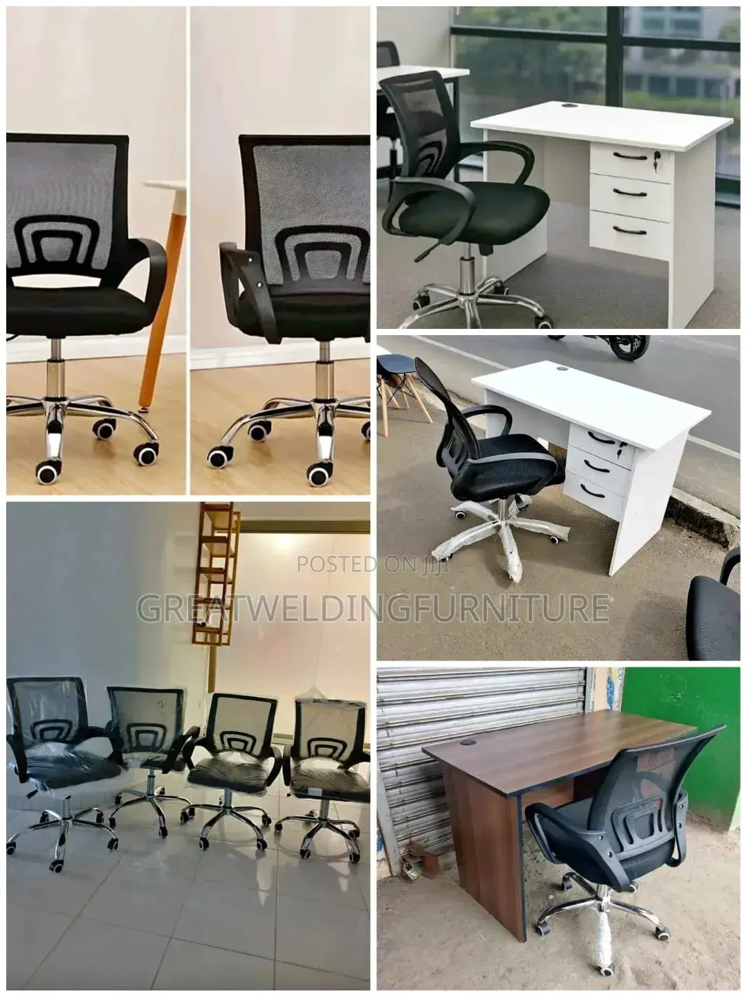 Spacious 1.2m Office Desk With Swivel Mesh Office Chair Aj