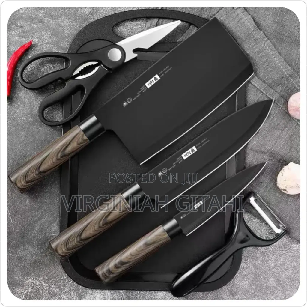 Black 7pcs Kitchen Knife Set