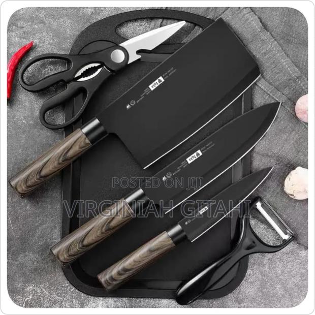 Black 7pcs Kitchen Knife Set