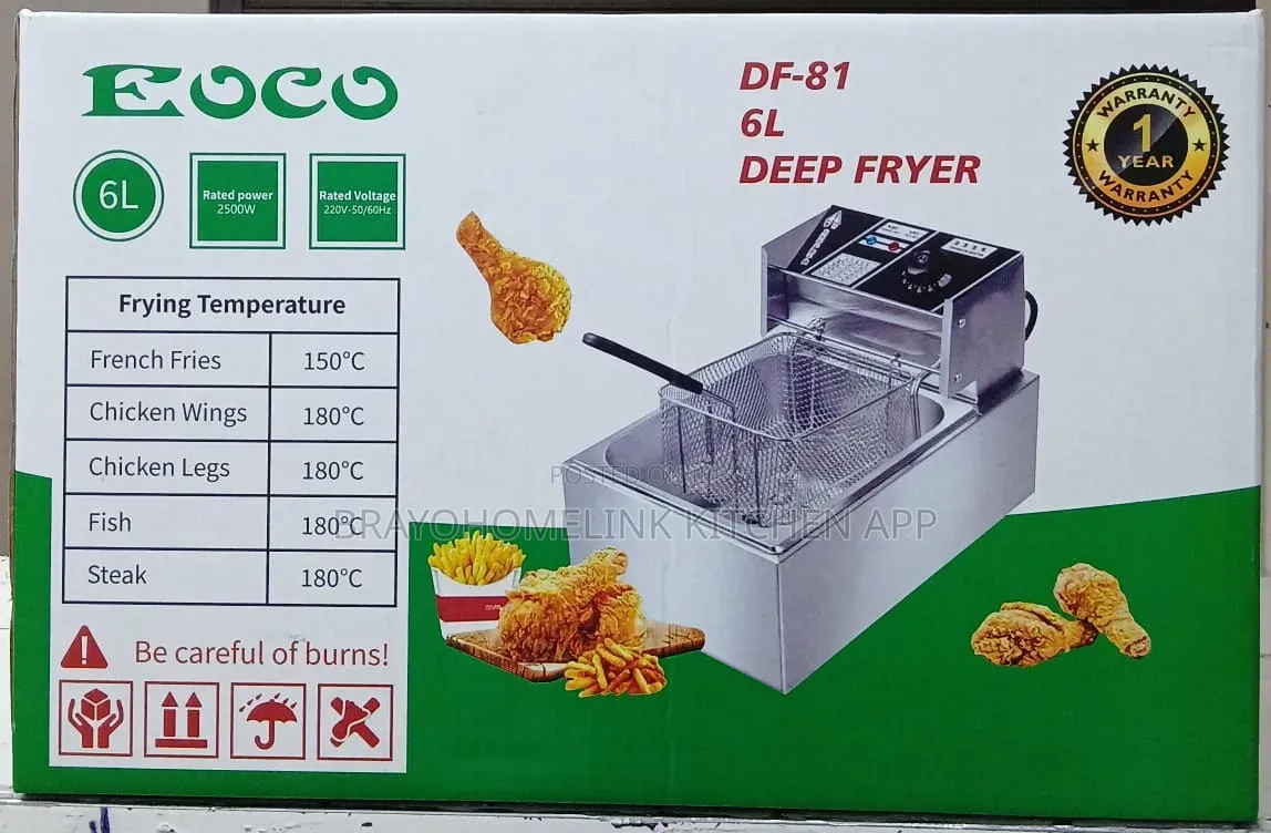 *Eoco Single Deep Fryer*
6 Litre