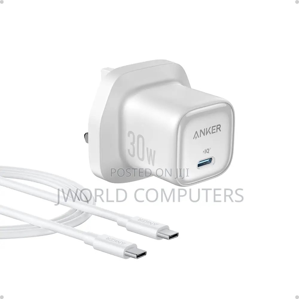 Anker Zolo Charger (30w,P.D 3.0 With Cable) White
