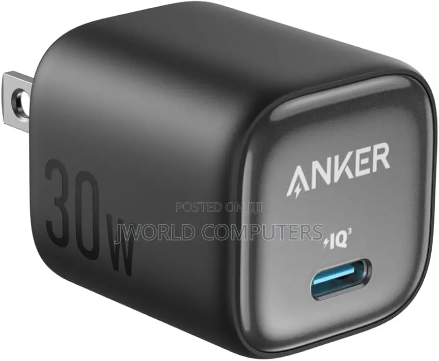 Anker Zolo Charger (30w,P.D 3.0 With Cable)Black
