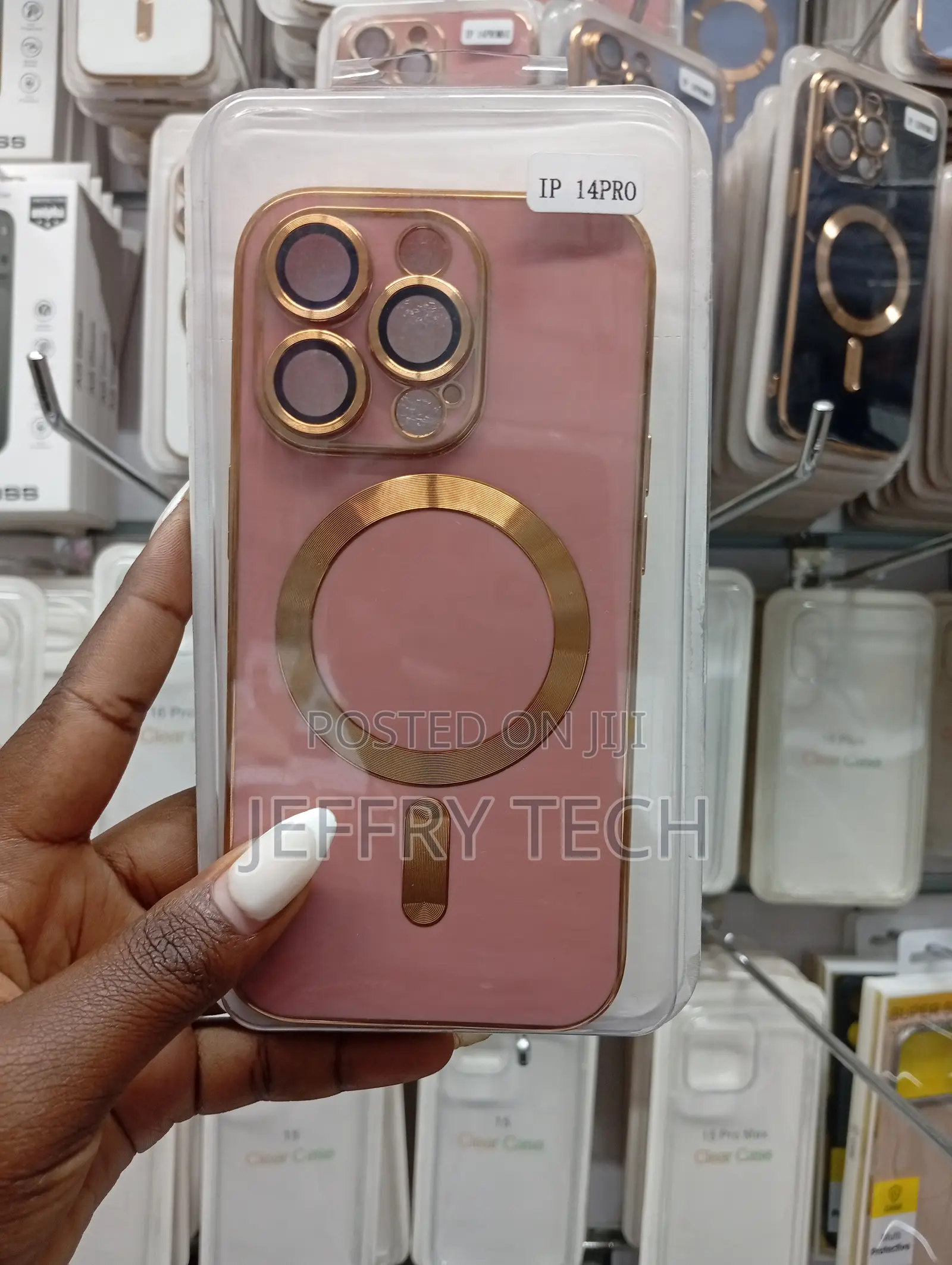 iPhone 14 Pro Rose Gold Electroplated Clear Phone