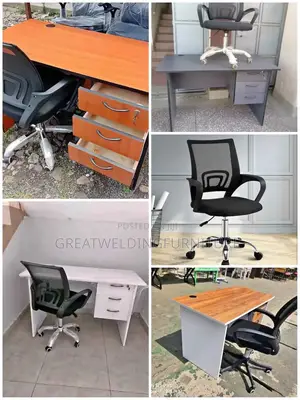 Modern 1.2m Office Desk With Mesh Office Chair T5