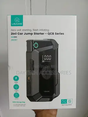 Usams Zb287 8000mah Powerbank Jumpstarter + Built-in Flashlight Black