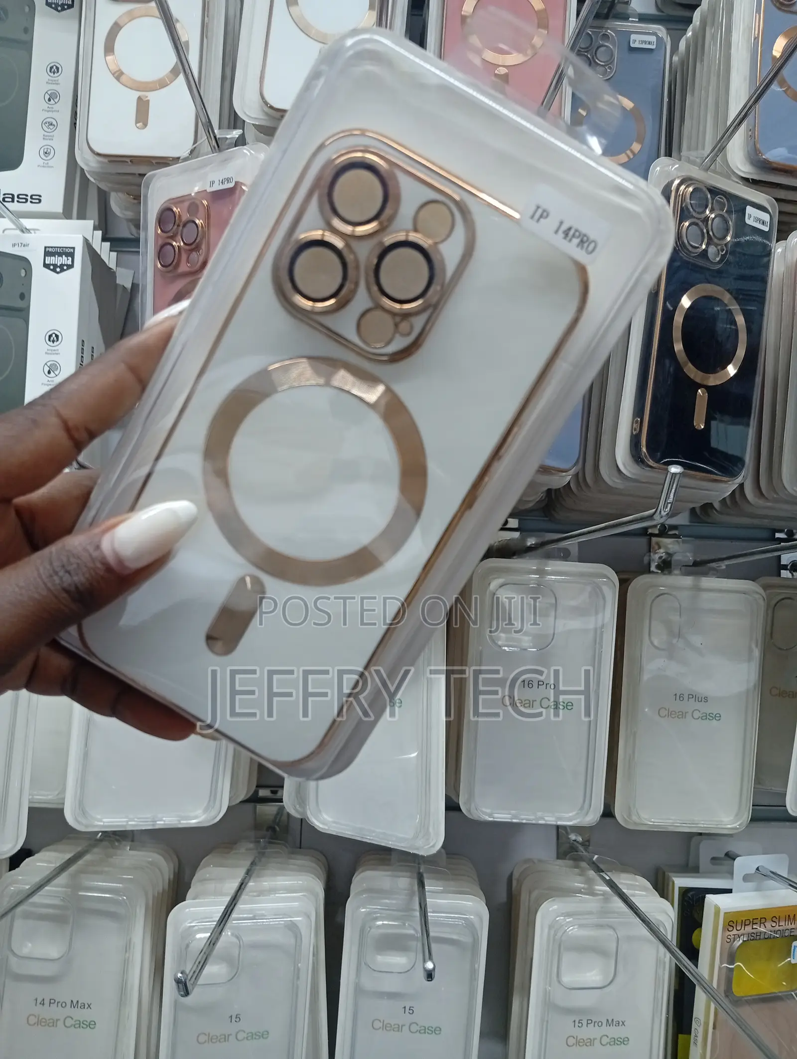 iPhone 14 Pro Magnetic Plating Clear Phone Case