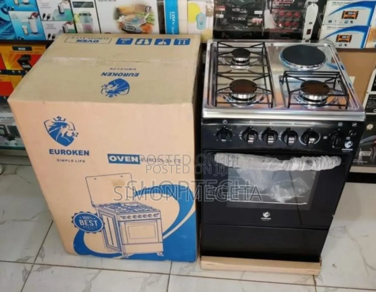 With Back Hot Plate Euroken 3+1x Cooker