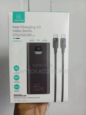 Usams Yattu Series 30000mah Power Bank With 65w Fast Charging