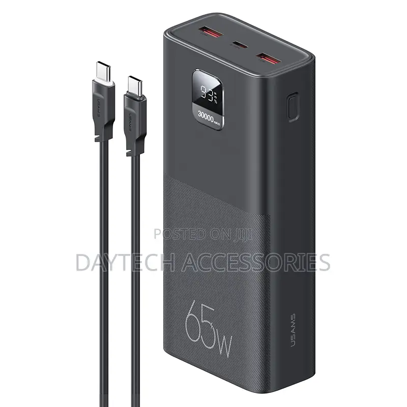 Usams 30000mah 65w Pd Fast Charging Laptop and Phone Power Bank