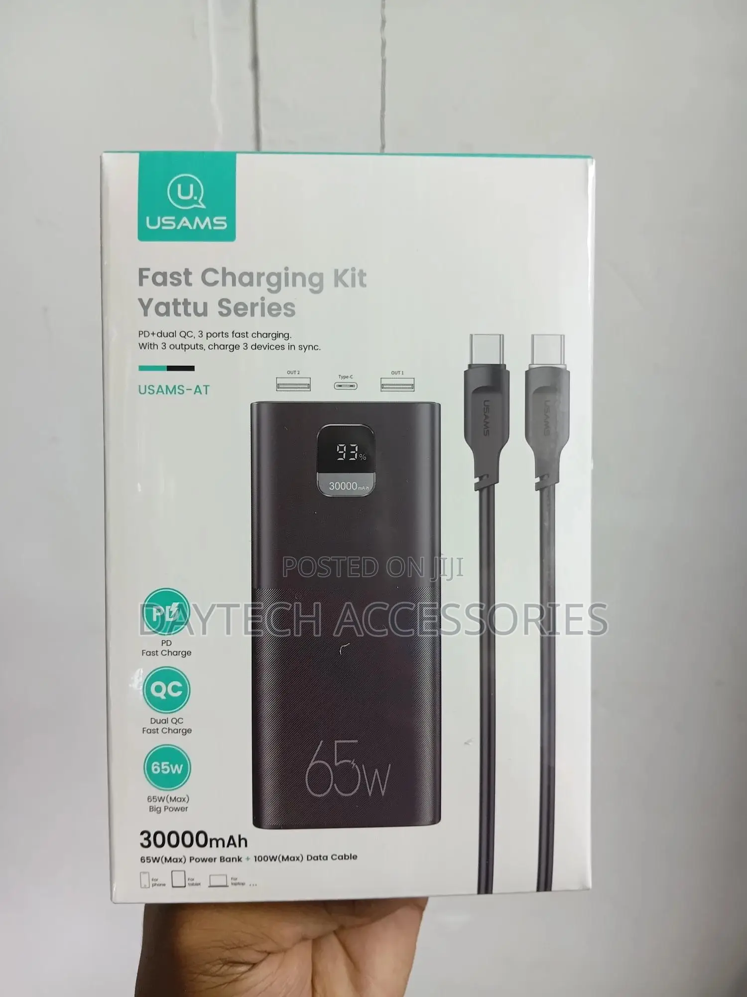 Usams 30000mah 65w Pd Fast Charging Laptop and Phone Power Bank