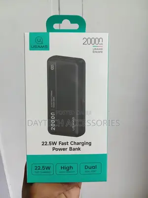Usams Cd265 Fast Charging Power Bank 22.5w, 20,000 Mah