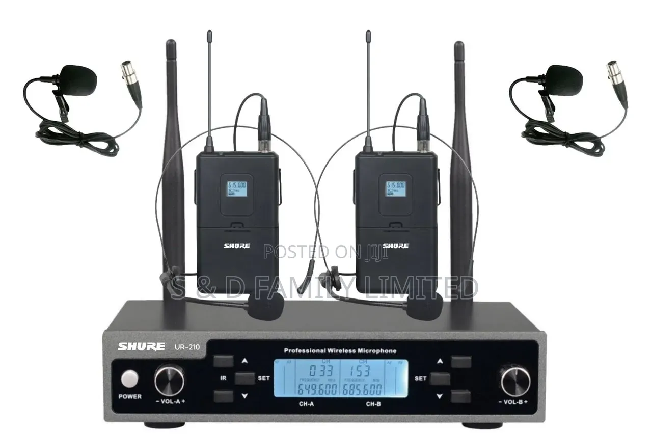 Shure Ur-210 Two Lapel Two Headrest Wireless Microphone