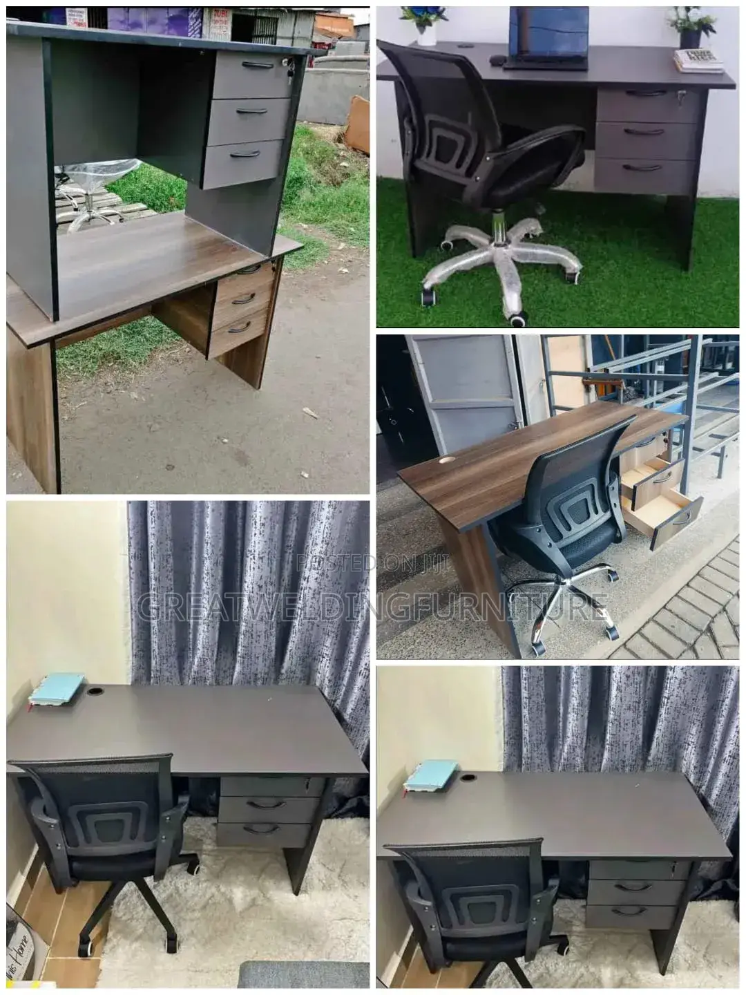 1.2 M Office Desk Paired With Secretarial Mesh Office Chairs Z