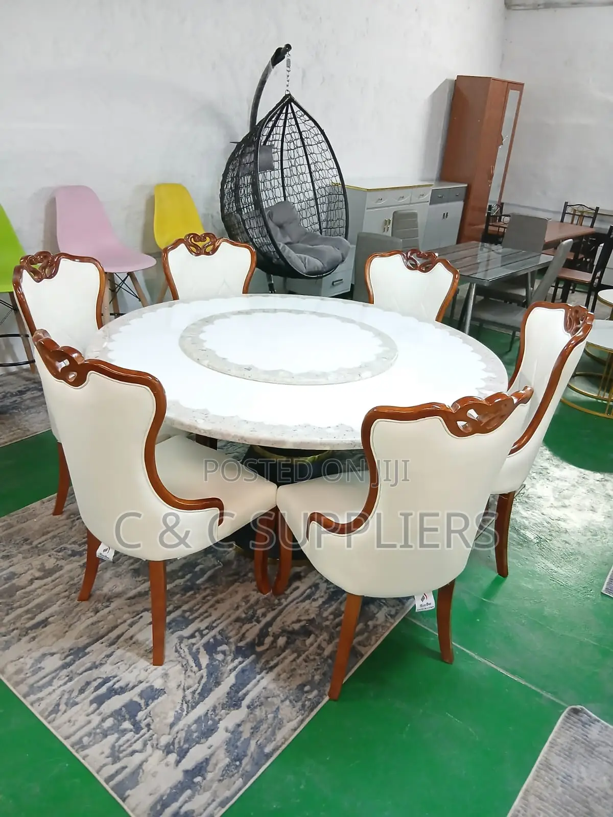 Royal 6-Seater Marble Top Dining Table