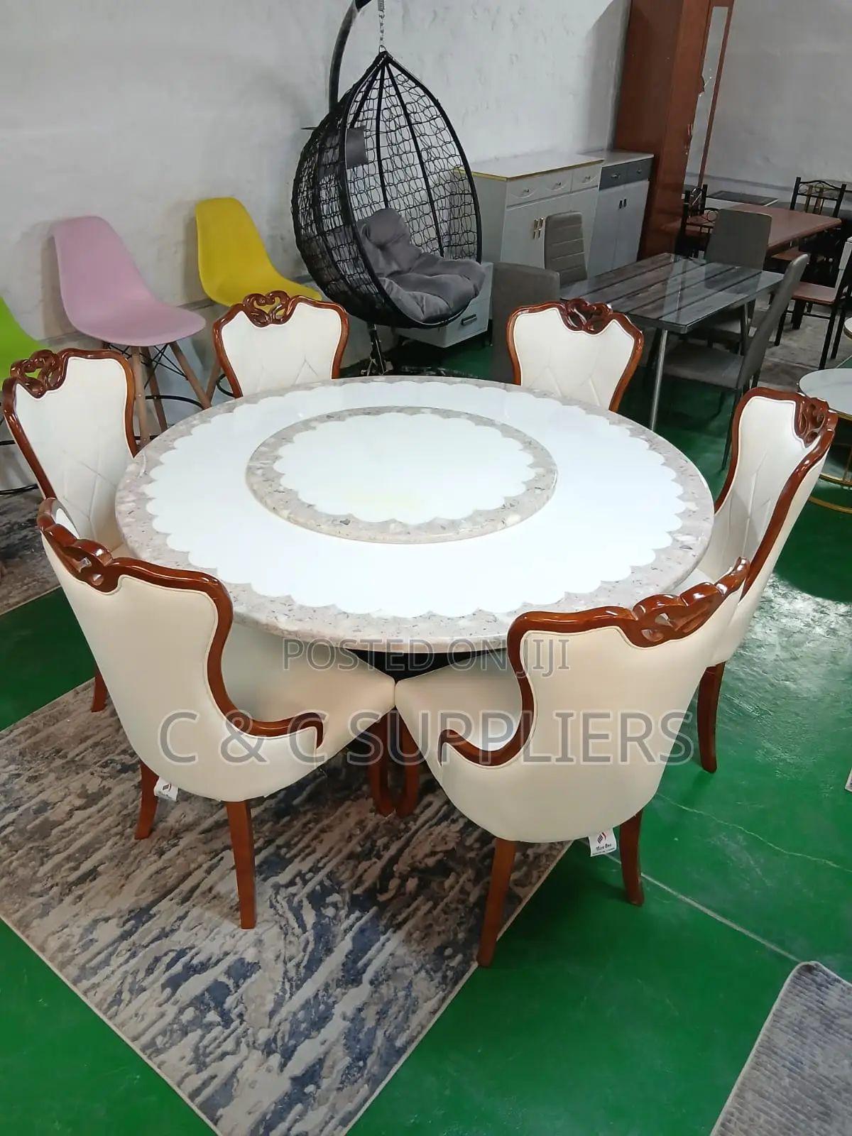 Royal 6-Seater Marble Top Dining Table