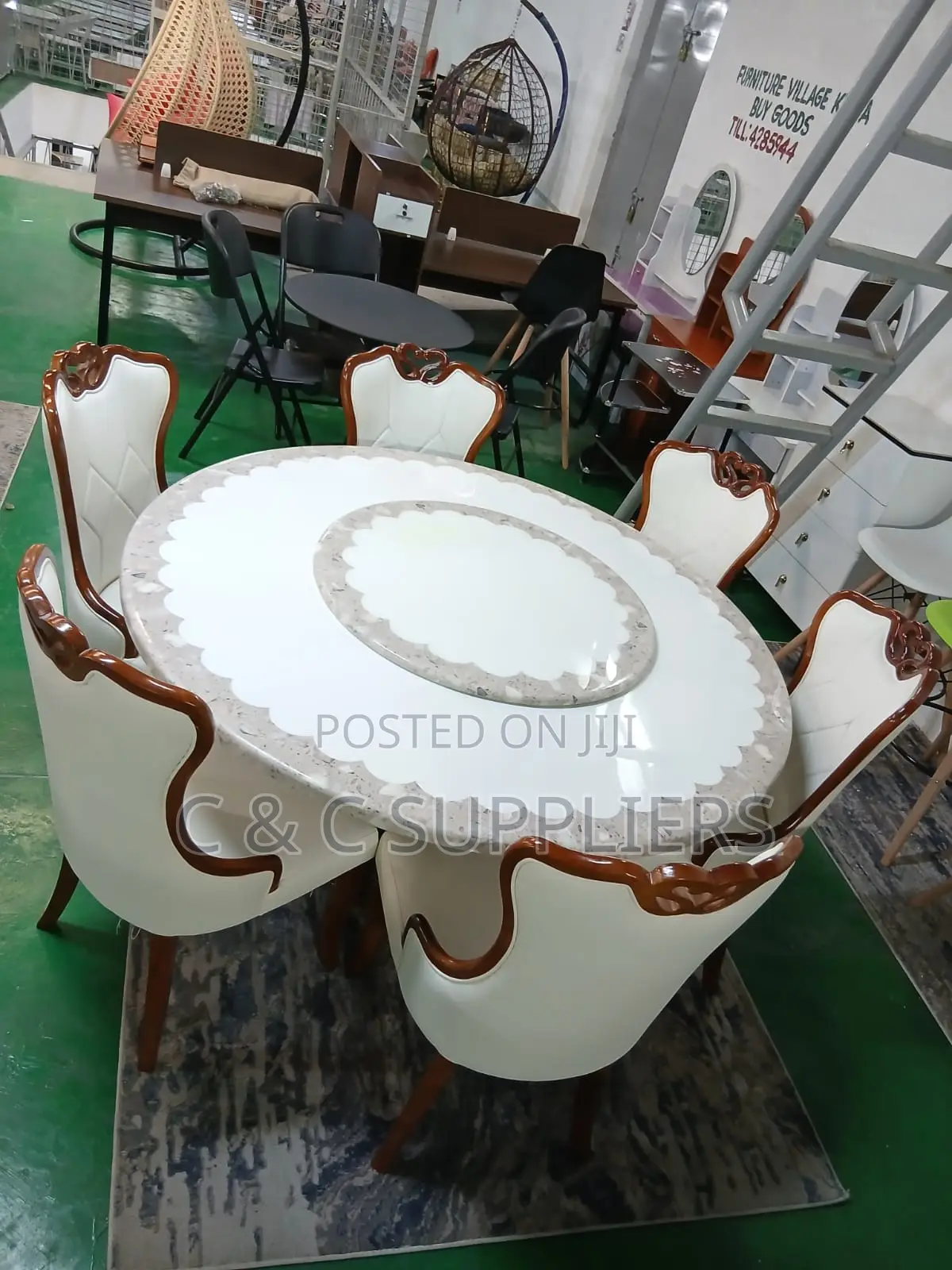 Royal 6-Seater Marble Top Dining Table