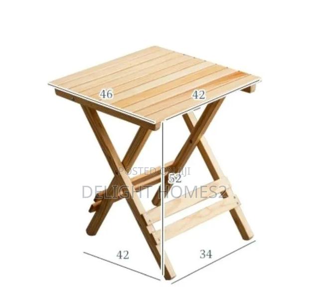 *Wooden Folding Balcony Slatted Side Table-Ge - thumbnail 2