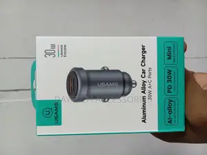 Usams Car Charger 30w 1xusb+ 1xusb-C Fast Charge