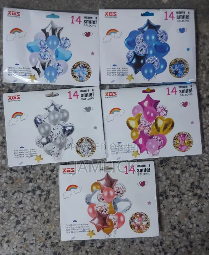 14 PCS Decorative Foil Balloons Set - Km