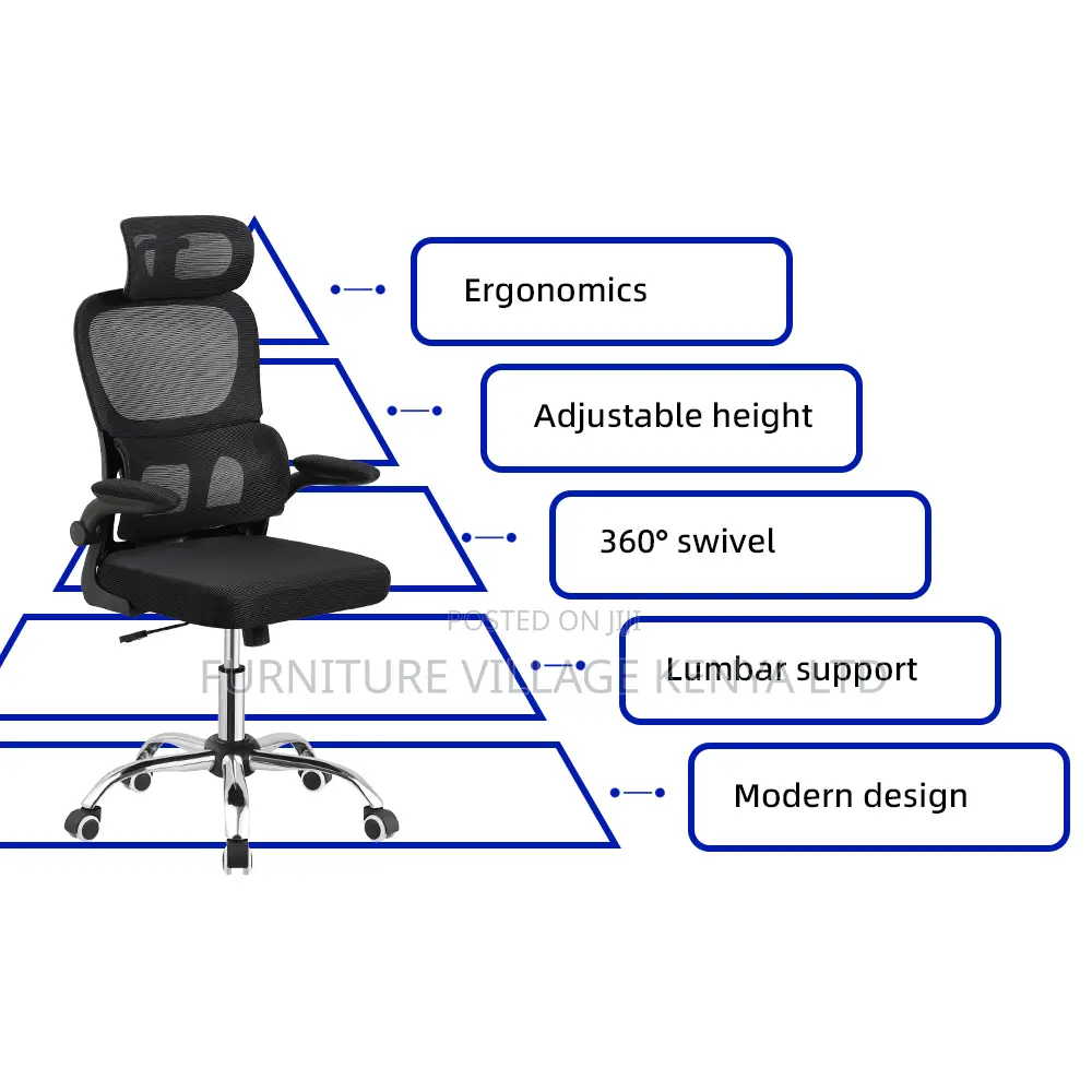 Modern Ergonomic Mesh Seat With Flip Arm's