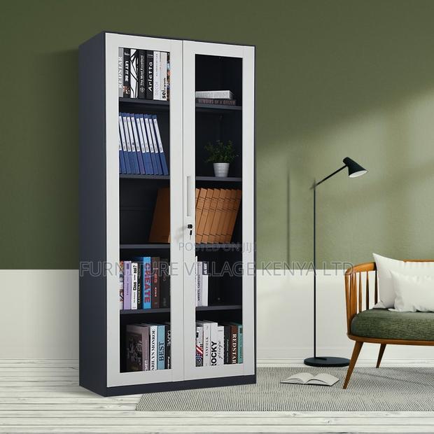 2-Door Metallic Glass Front Document Office Cabinet - thumbnail 5