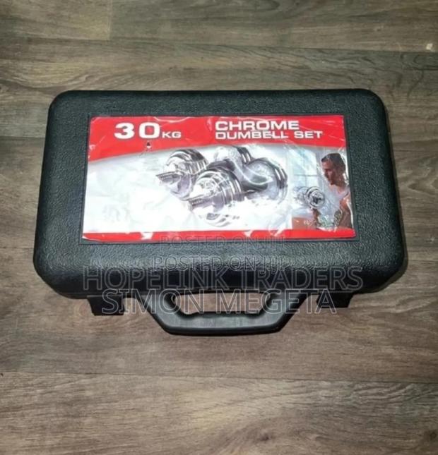 With Box Courier 30kgs Chrome Dumbells