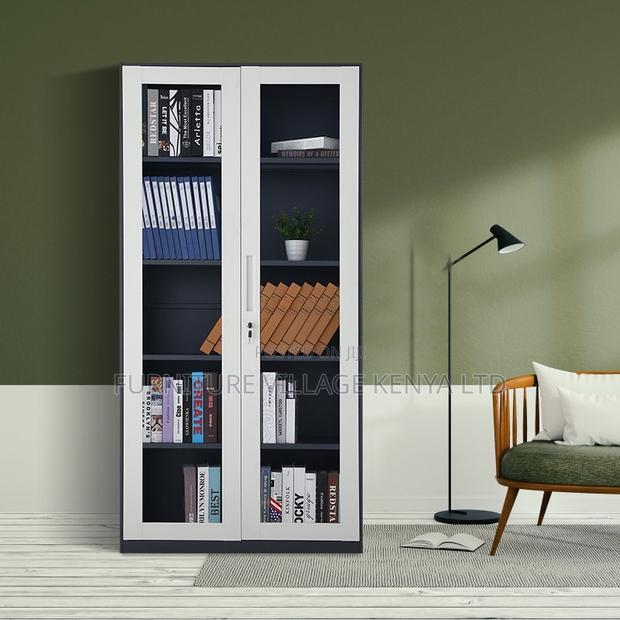 2-Door Metallic Glass Front Document Office Cabinet - thumbnail 7